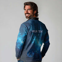 New Zealand Nurses RN Personalised Long Sleeve Polo Shirt Galaxy Stethoscope Maori Motif