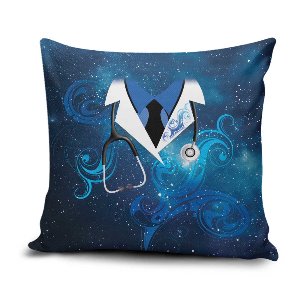 New Zealand Nurses RN Pillow Cover Galaxy Stethoscope Maori Motif