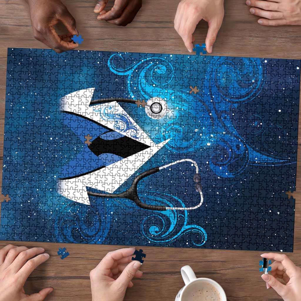New Zealand Nurses RN Puzzle Galaxy Stethoscope Maori Motif