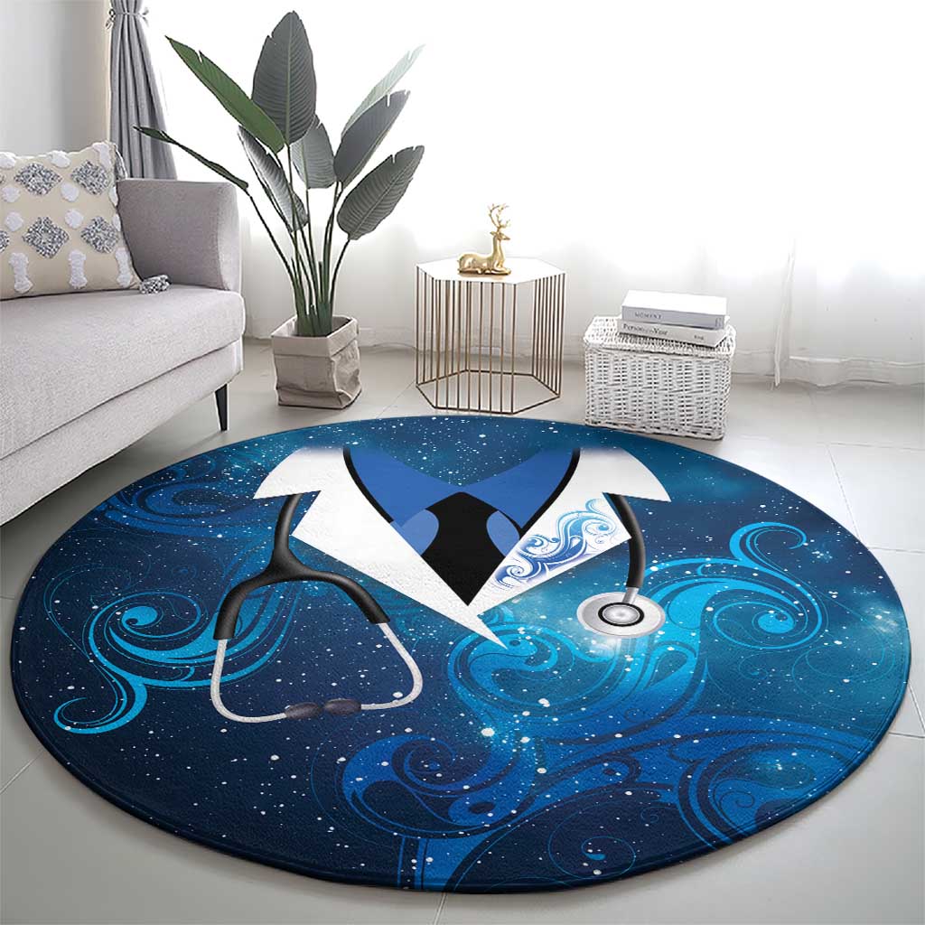 New Zealand Nurses RN Round Carpet Galaxy Stethoscope Maori Motif
