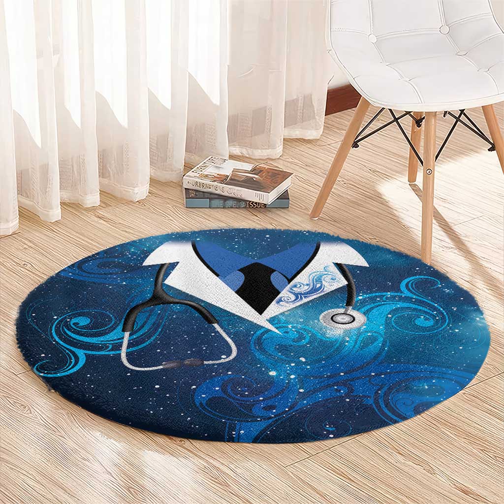 New Zealand Nurses RN Round Carpet Galaxy Stethoscope Maori Motif