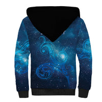 New Zealand Nurses RN Personalised Sherpa Hoodie Galaxy Stethoscope Maori Motif