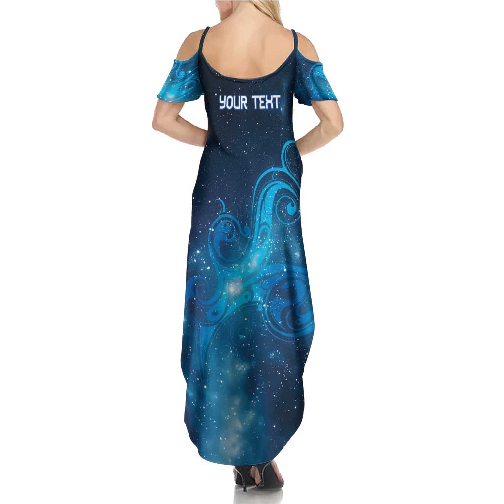 New Zealand Nurses RN Personalised Summer Maxi Dress Galaxy Stethoscope Maori Motif