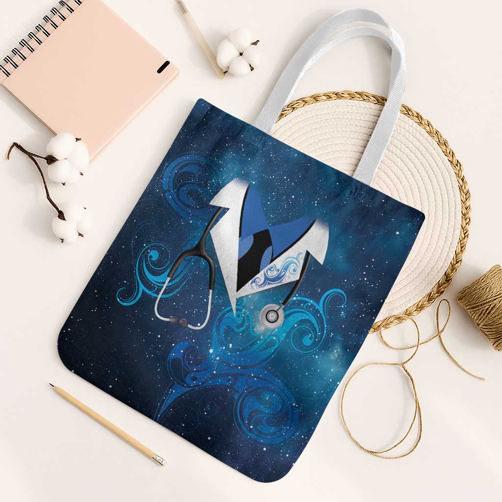 New Zealand Nurses RN Tote Bag Galaxy Stethoscope Maori Motif