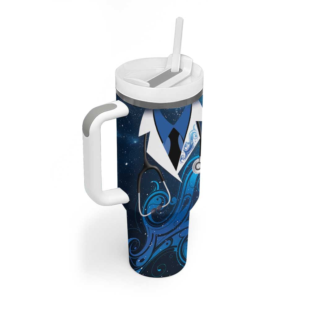 New Zealand Nurses RN Personalised Tumbler With Handle Galaxy Stethoscope Maori Motif