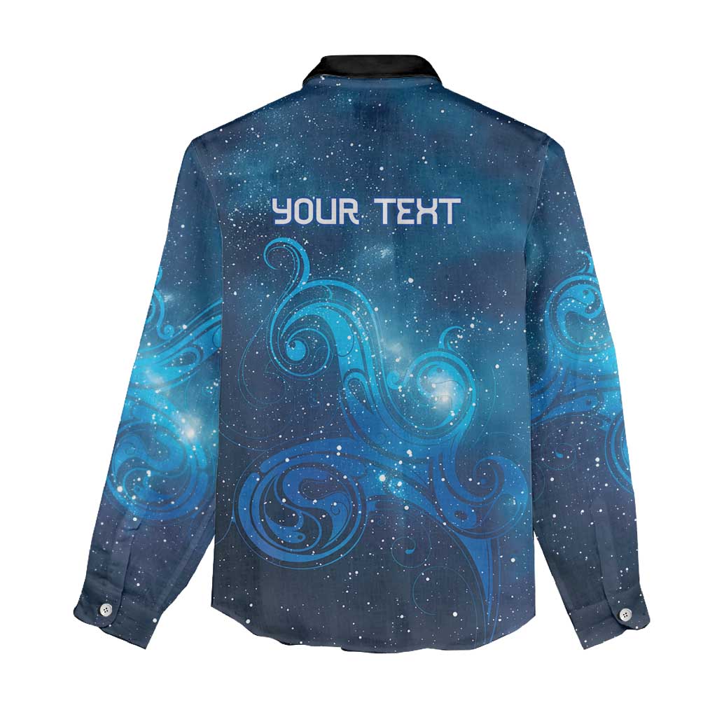 New Zealand Nurses RN Personalised Women Casual Shirt Galaxy Stethoscope Maori Motif