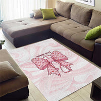 New Zealand Nurses RN Personalised Area Rug Pink Stethoscope Coquette Bow Maori Motif