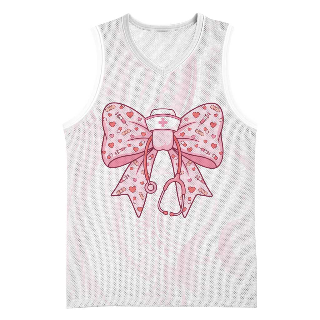 New Zealand Nurses RN Personalised Basketball Jersey Pink Stethoscope Coquette Bow Maori Motif