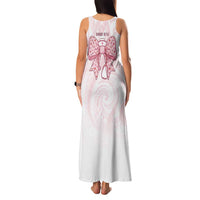New Zealand Nurses RN Personalised Family Matching Tank Maxi Dress and Hawaiian Shirt Pink Stethoscope Coquette Bow Maori Motif LT9 - Polynesian Pride