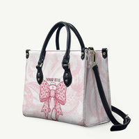 New Zealand Nurses RN Personalised Leather Bag Pink Stethoscope Coquette Bow Maori Motif