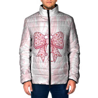New Zealand Nurses RN Personalised Padded Jacket Pink Stethoscope Coquette Bow Maori Motif