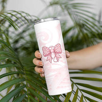 New Zealand Nurses RN Personalised Skinny Tumbler Pink Stethoscope Coquette Bow Maori Motif LT9 - Polynesian Pride