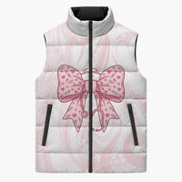 New Zealand Nurses RN Personalised Sleeveless Puffer Jacket Pink Stethoscope Coquette Bow Maori Motif