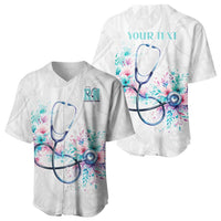 New Zealand Nurses RN Personalised Baseball Jersey Stethoscope Floral Maori Motif