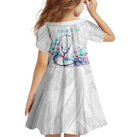 New Zealand Nurses RN Personalised Family Matching Off The Shoulder Long Sleeve Dress and Hawaiian Shirt Stethoscope Floral Maori Motif LT9 - Polynesian Pride