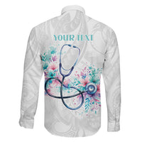 New Zealand Nurses RN Personalised Family Matching Puletasi and Hawaiian Shirt Stethoscope Floral Maori Motif LT9 - Polynesian Pride