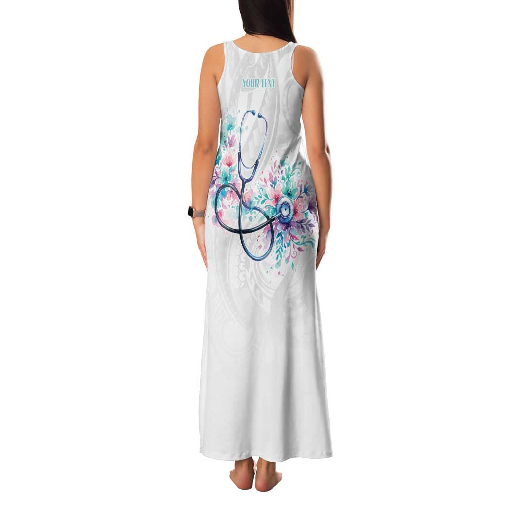 New Zealand Nurses RN Personalised Family Matching Tank Maxi Dress and Hawaiian Shirt Stethoscope Floral Maori Motif LT9 - Polynesian Pride