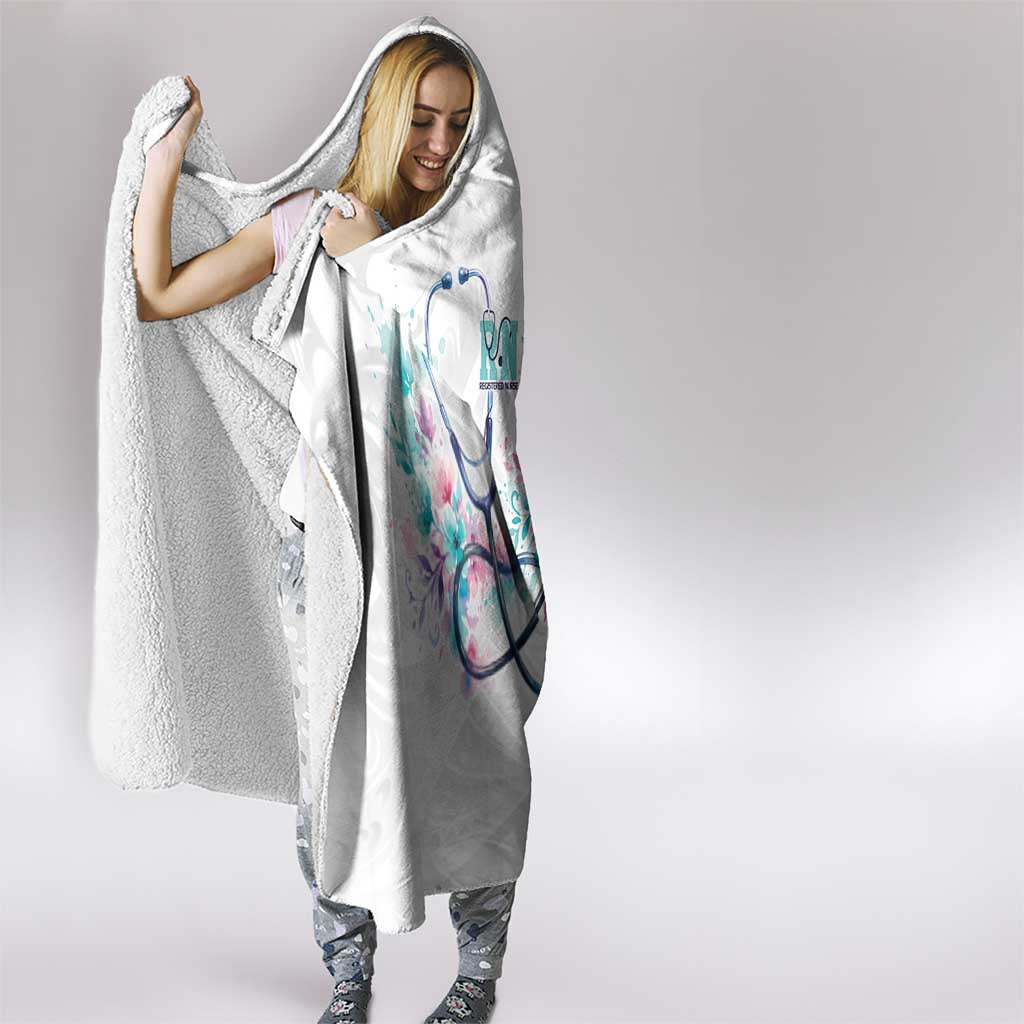 New Zealand Nurses RN Personalised Hooded Blanket Stethoscope Floral Maori Motif