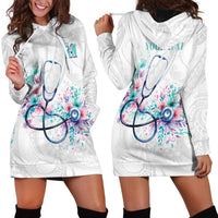 New Zealand Nurses RN Personalised Hoodie Dress Stethoscope Floral Maori Motif LT9 - Polynesian Pride