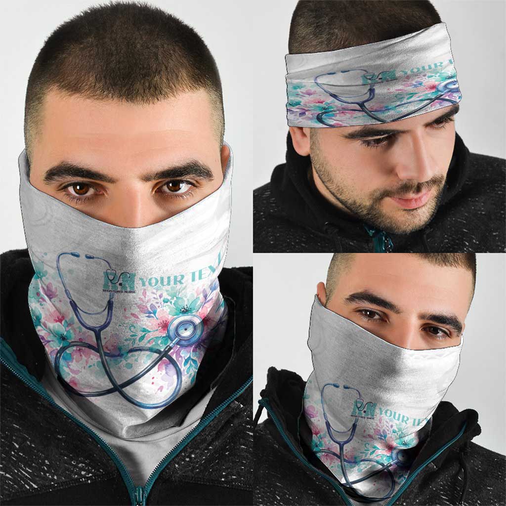 New Zealand Nurses RN Personalised Neck Gaiter Stethoscope Floral Maori Motif