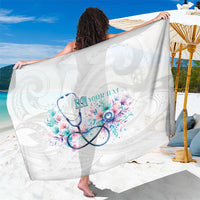 New Zealand Nurses RN Personalised Sarong Stethoscope Floral Maori Motif