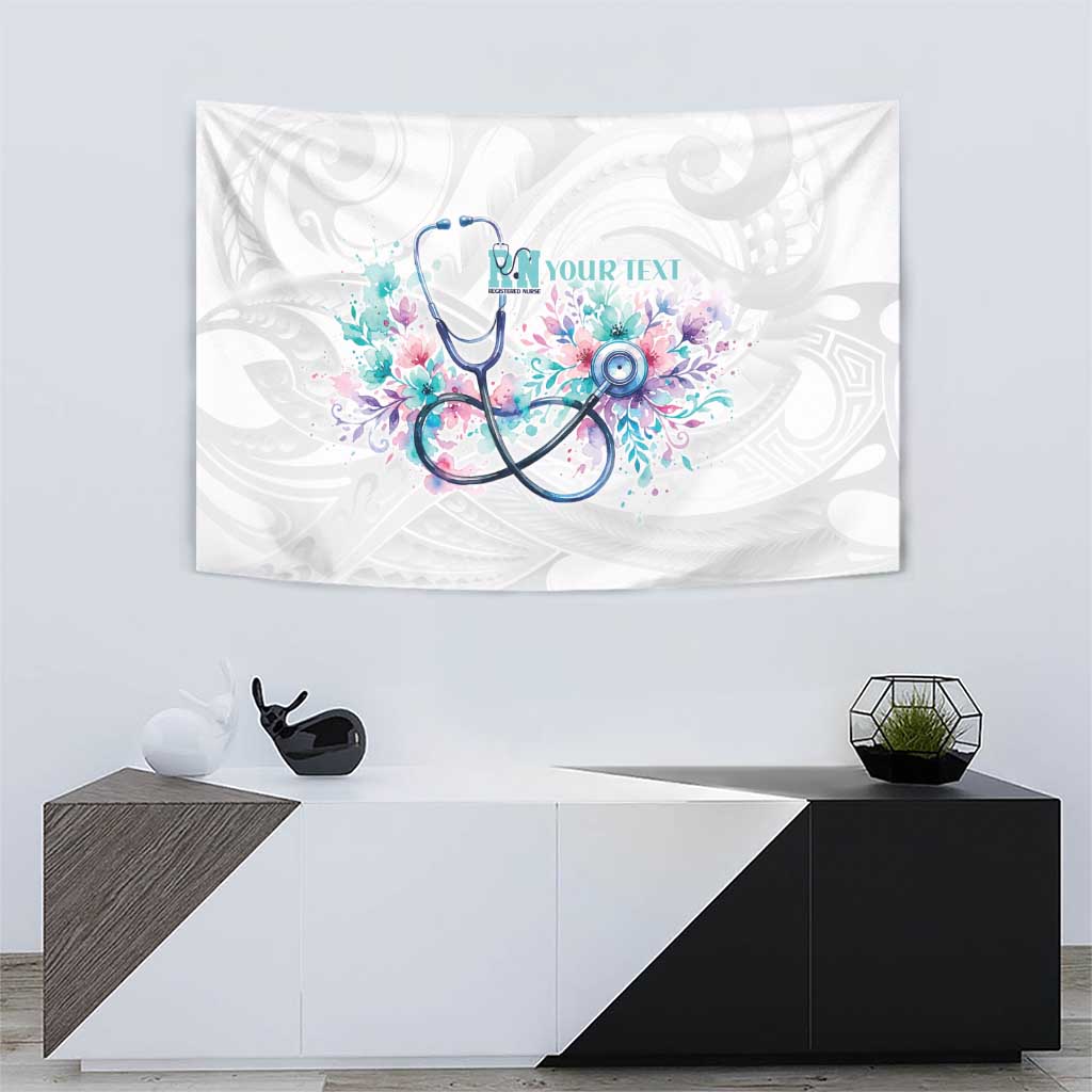 New Zealand Nurses RN Personalised Tapestry Stethoscope Floral Maori Motif