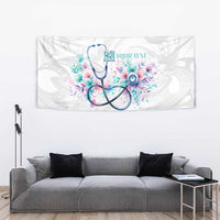 New Zealand Nurses RN Personalised Tapestry Stethoscope Floral Maori Motif