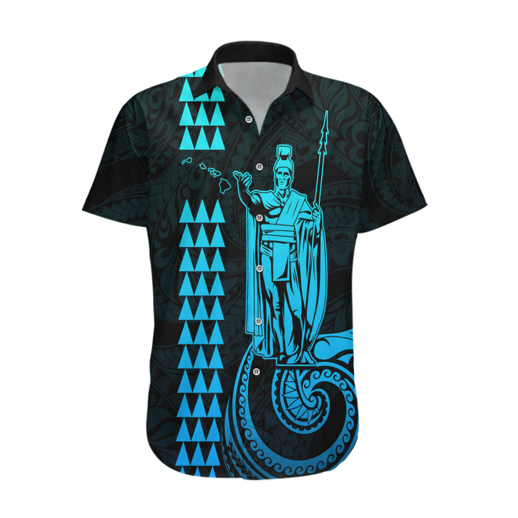 Custom Hawaii Hawaiian Shirt King Kamehameha - Aqua LT9 Aqua - Polynesian Pride