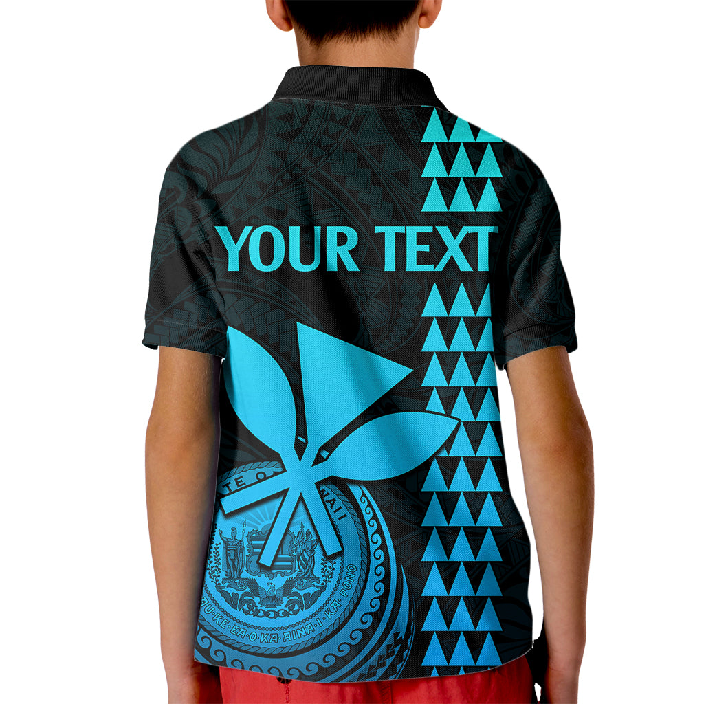 Custom Hawaii Kid Polo Shirt King Kamehameha - Aqua LT9 - Polynesian Pride