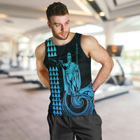 Custom Hawaii Men Tank Top King Kamehameha - Aqua LT9 - Polynesian Pride
