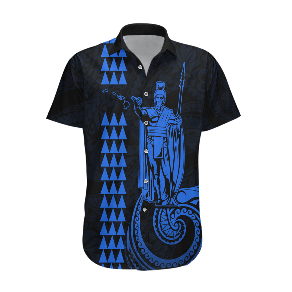 Custom Hawaii Hawaiian Shirt King Kamehameha - Blue LT9 Blue - Polynesian Pride