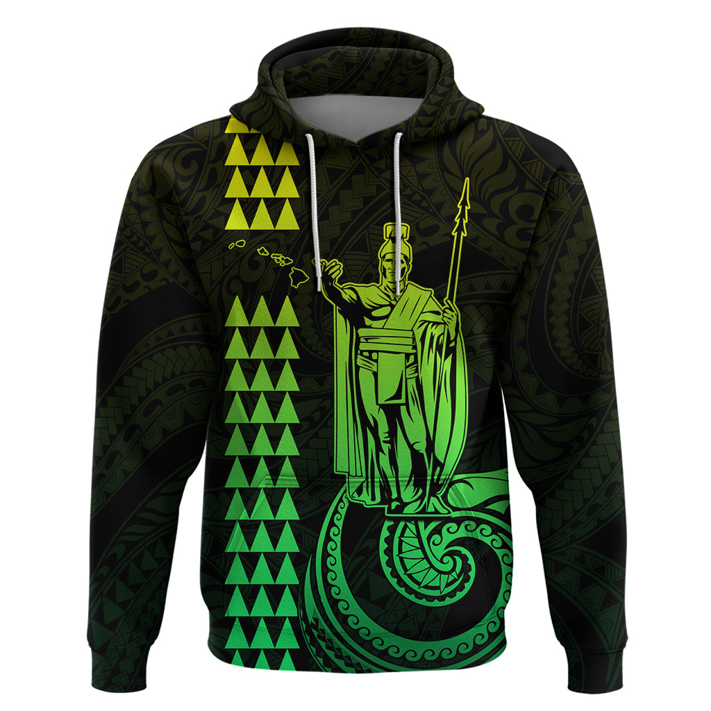 Custom Hawaii Hoodie King Kamehameha Lime LT9 Pullover Hoodie Lime - Polynesian Pride