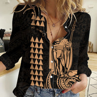 Custom Hawaii Women Casual Shirt King Kamehameha - Nude LT9 Female Nude - Polynesian Pride