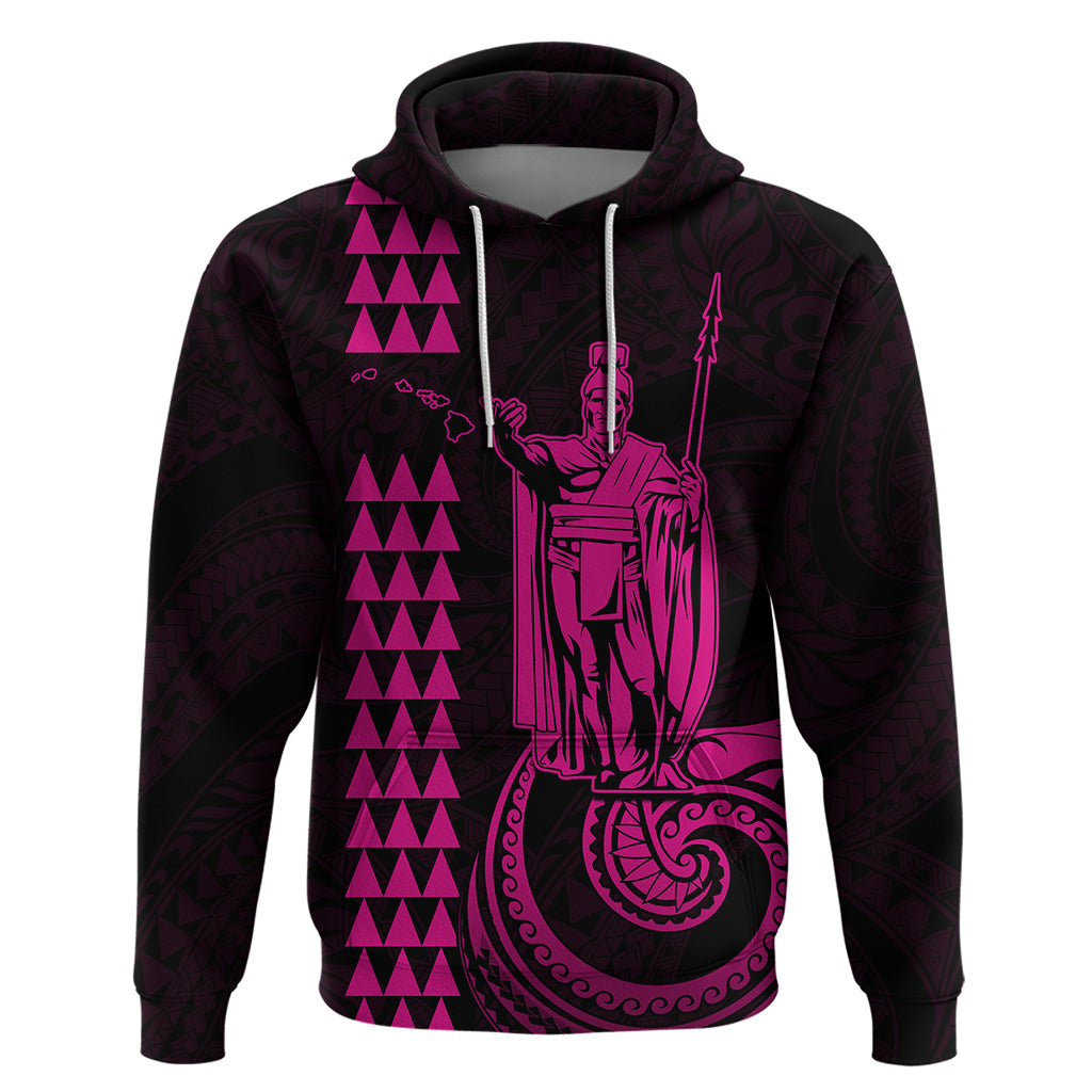 Custom Hawaii Hoodie King Kamehameha Pink LT9 Pullover Hoodie Pink - Polynesian Pride