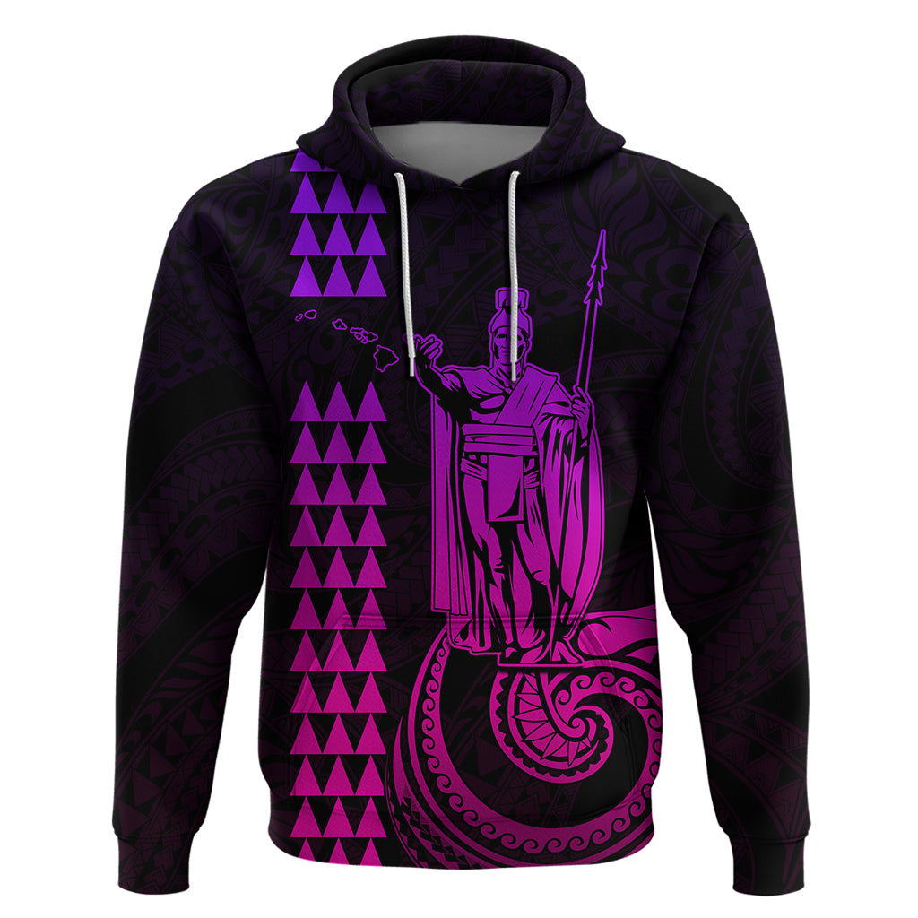 Custom Hawaii Hoodie King Kamehameha Pink Gradient LT9 Pullover Hoodie Pink Gradient - Polynesian Pride