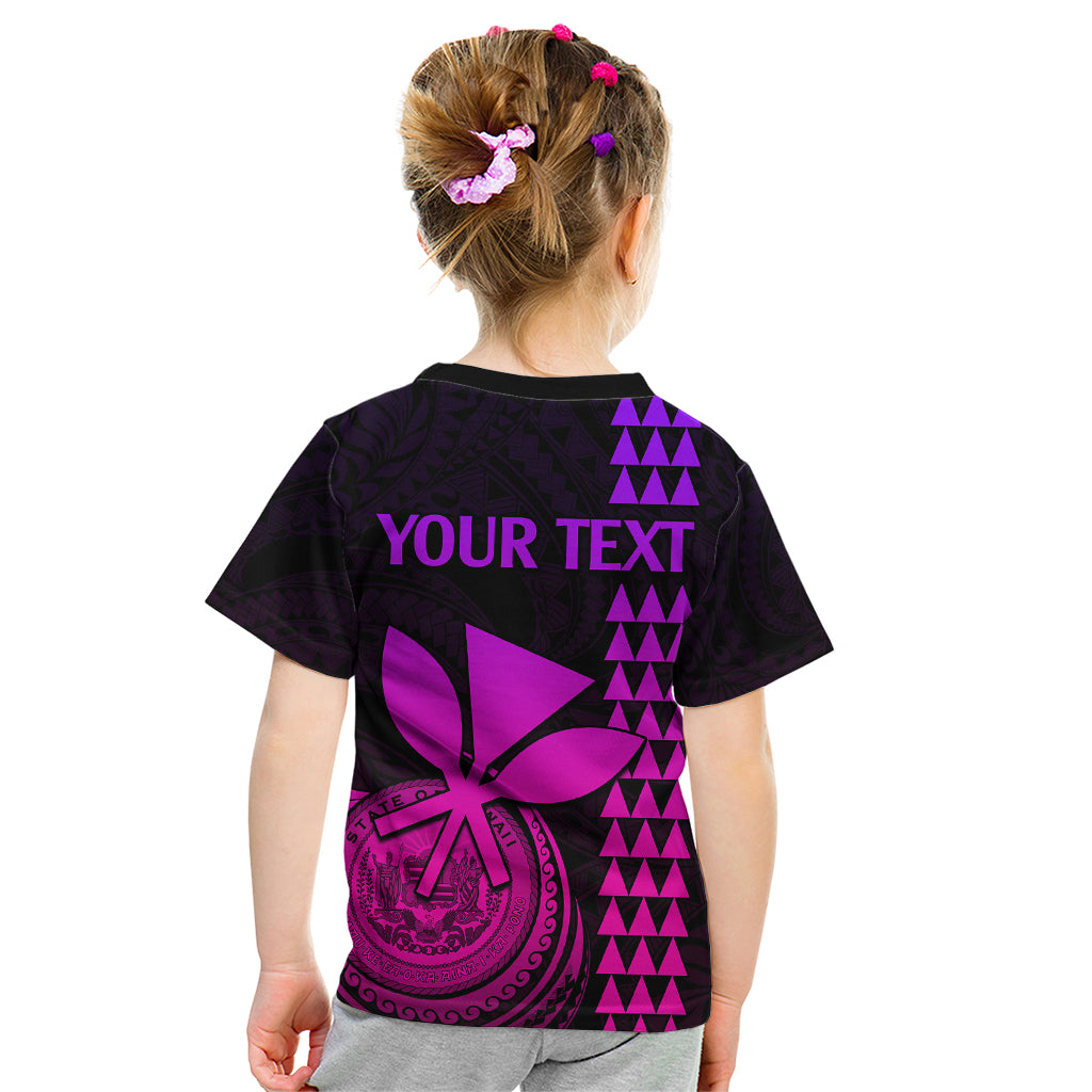 Custom Hawaii Kid T Shirt King Kamehameha - Pink Gradient LT9 - Polynesian Pride