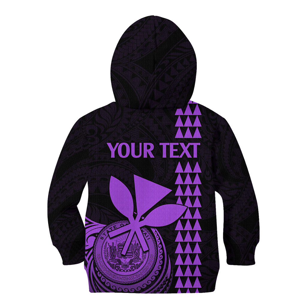 Custom Hawaii Kid Hoodie King Kamehameha - Purple LT9 - Polynesian Pride