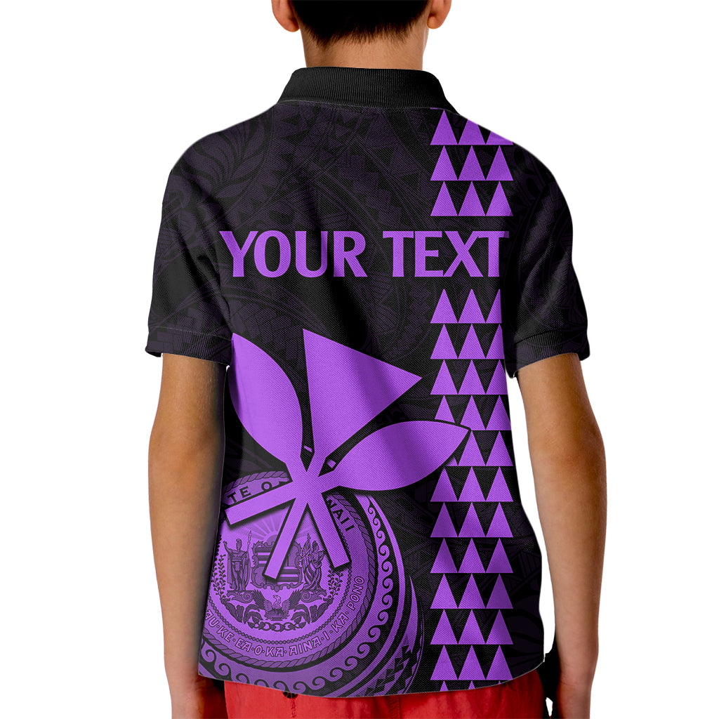 Custom Hawaii Kid Polo Shirt King Kamehameha - Purple LT9 - Polynesian Pride