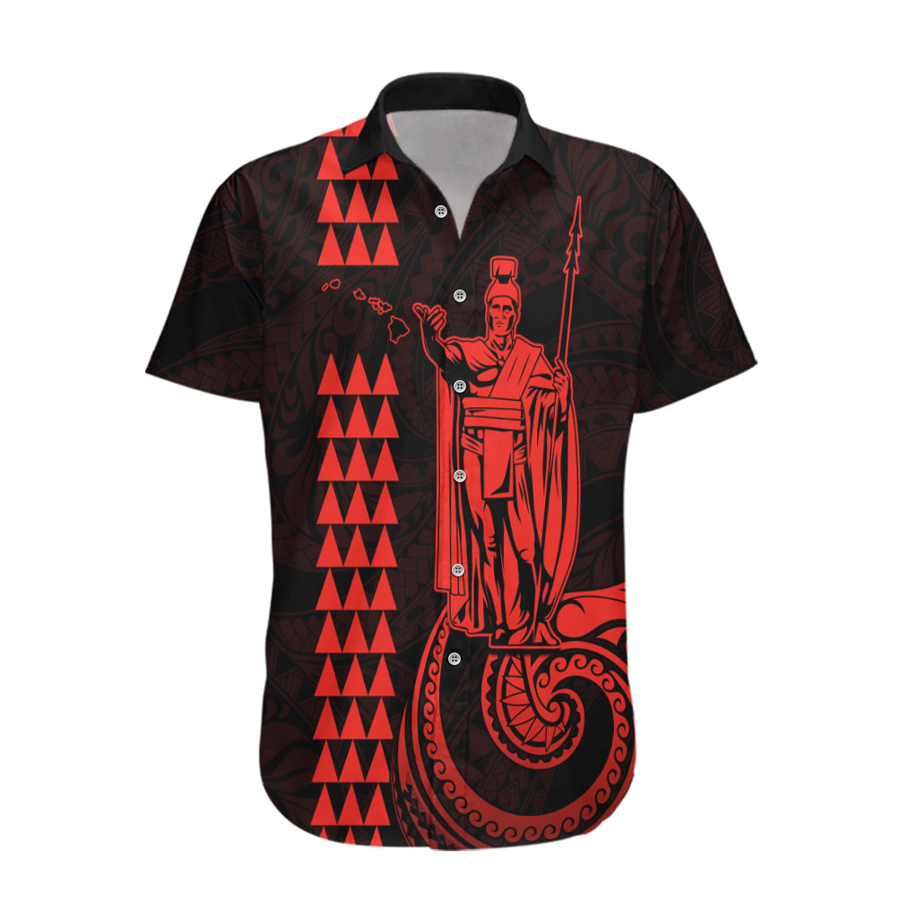 Custom Hawaii Hawaiian Shirt King Kamehameha - Red LT9 Red - Polynesian Pride