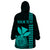 Custom Hawaii Wearable Blanket Hoodie King Kamehameha - Turquoise LT9 - Polynesian Pride