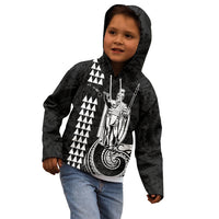 Custom Hawaii Kid Hoodie King Kamehameha - White LT9 - Polynesian Pride