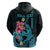 Custom Polynesian Hoodie Hawaiian Warriors with Tribal Shark Tattoos Blue LT9 - Polynesian Pride