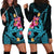 Custom Polynesian Hoodie Dress Hawaiian Warriors with Tribal Shark Tattoos - Blue LT9 - Polynesian Pride