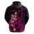 Custom Polynesian Hoodie Hawaiian Warriors with Tribal Shark Tattoos Pink LT9 - Polynesian Pride