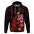 Custom Polynesian Hoodie Hawaiian Warriors with Tribal Shark Tattoos Red LT9 Pullover Hoodie Red - Polynesian Pride