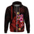 Custom Polynesian Hoodie Hawaiian Warriors with Tribal Shark Tattoos Red LT9 Zip Hoodie Red - Polynesian Pride