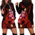 Custom Polynesian Hoodie Dress Hawaiian Warriors with Tribal Shark Tattoos - Red LT9 - Polynesian Pride