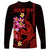 Custom Polynesian Long Sleeve Shirt Hawaiian Warriors with Tribal Shark Tattoos - Red LT9 - Polynesian Pride