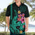 Custom Polynesian Hawaiian Shirt Hawaiian Warriors with Tribal Shark Tattoos - Turquoise LT9 - Polynesian Pride