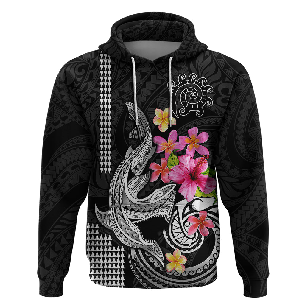 Custom Polynesian Hoodie Hawaiian Warriors with Tribal Shark Tattoos White LT9 Pullover Hoodie White - Polynesian Pride